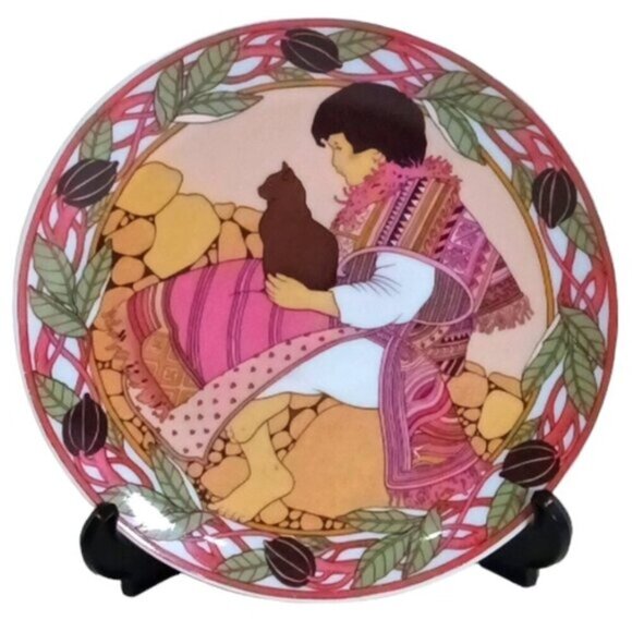 Vintage Mexican Decorative Plate Villeroy & Boch Pink Boho Gallery Wall - Picture 1 of 5